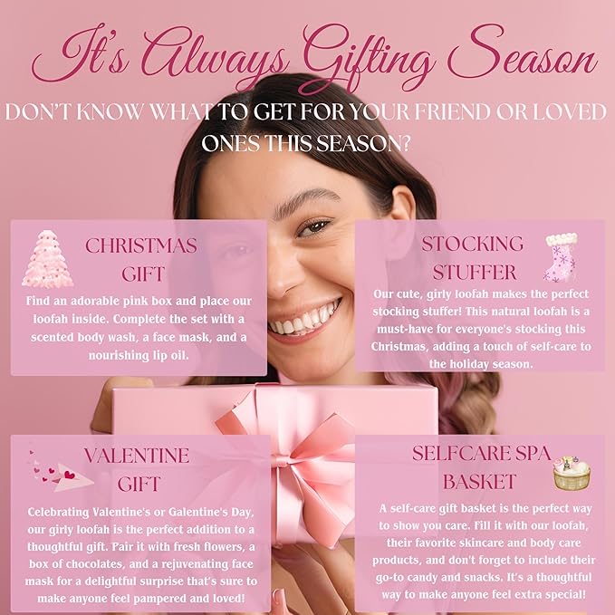 Natural Loofah Exfoliating Body Scrubber for Women Made with Natural Egyptian Loofa Sponge, Bath Shower Luffa lufa for face and Body. exfoliator Scrub Pads