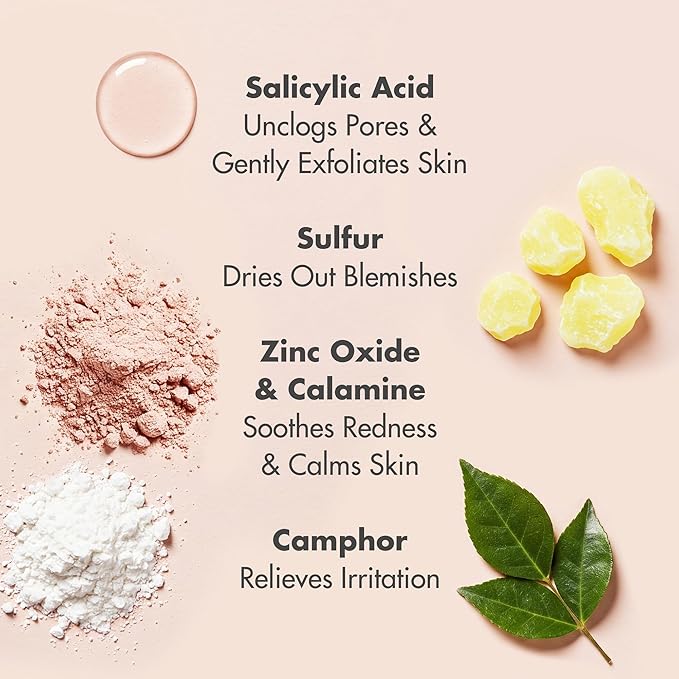 Ebanel Bio Drying Lotion Blemish Spot Solution for Face & Body with Sulfur & Salicylic Acid, Targets Pimples & Zits, Helps Clear Pores and Reduce Surface Blemishes Overnight