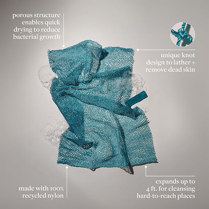 EcoTools Dry Body Brush for Circulation, Dead Skin Removal + Exfoliating Body Scrubber Bath Net, Inspired by The African Net Sponge, Self-Care Gifts