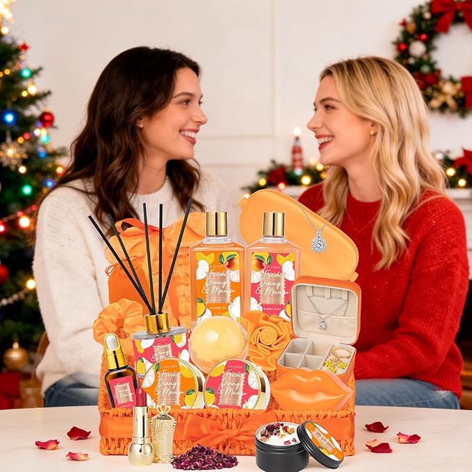 Christmas Gifts for Women Gift- 23-Piece Bath & Body Gift Basket Set for Women, Bath Gift Set, Spa Gift Baskets | Mothers Day Gifts for Mom, Valentine's, Birthday Gifts, All Occasion Present for Her