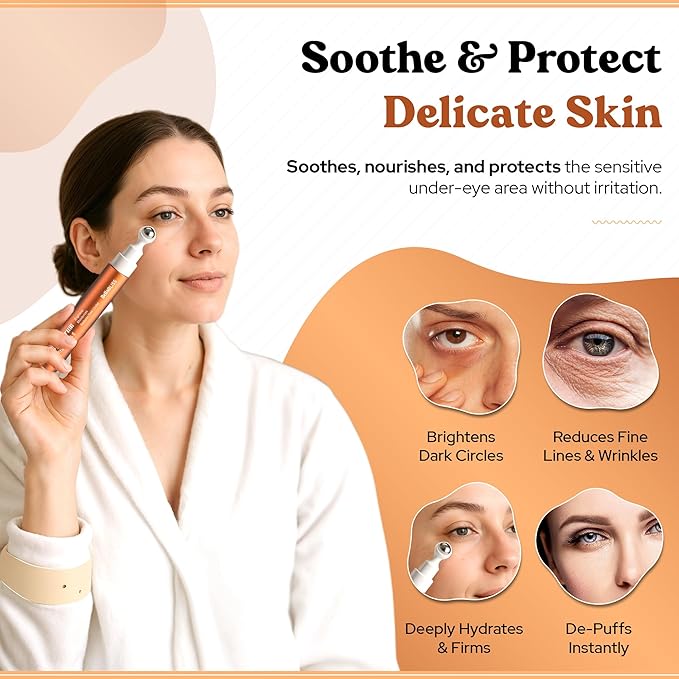 BellaBLISS Eye Serum with Vitamin C & Vitamin E – Hydrating Under Eye Roller for Puffiness, Wrinkles & Dark Circles – Lightweight Cooling Formula – 0.5 fl oz / 15 ml – Pack of 2