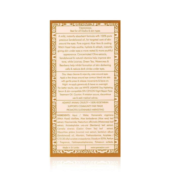 SPA CEYLON White Sandal Soothing Eye Serum | Hydrating & Refreshing