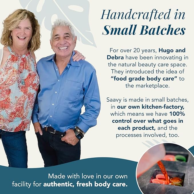 Saavy Naturals Body Cream Tahitian Vanilla, Clean Plant-Based Ingredients - Made In USA - Absorbent Shea Butter Vegan, Thick and Creamy Body Moisturizer, Body Lotion for Dry Skin- 8.5 Fl Oz, 2 Pack