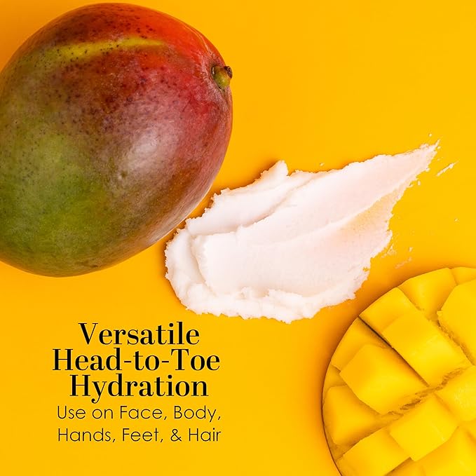 Raw Mango Butter - 100% Pure Mango Seed Butter - Natural Moisturizer for Skin and Hair - Use with Shea in DIY Body Butter, Lip Gloss, Lotion Bar and Soap Making, 8 oz Jar