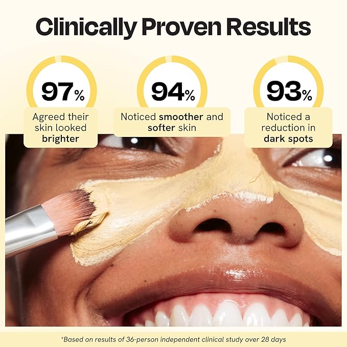 Gleamin Vitamin C Clay Mask for Dark Spots, Turmeric Clay Face Mask Skin Care, Deeply Cleanses & Refines Pores, Brightens Uneven Tone and Helps Improve Post-Blemish Scarring & Texture, Up to 20 Uses