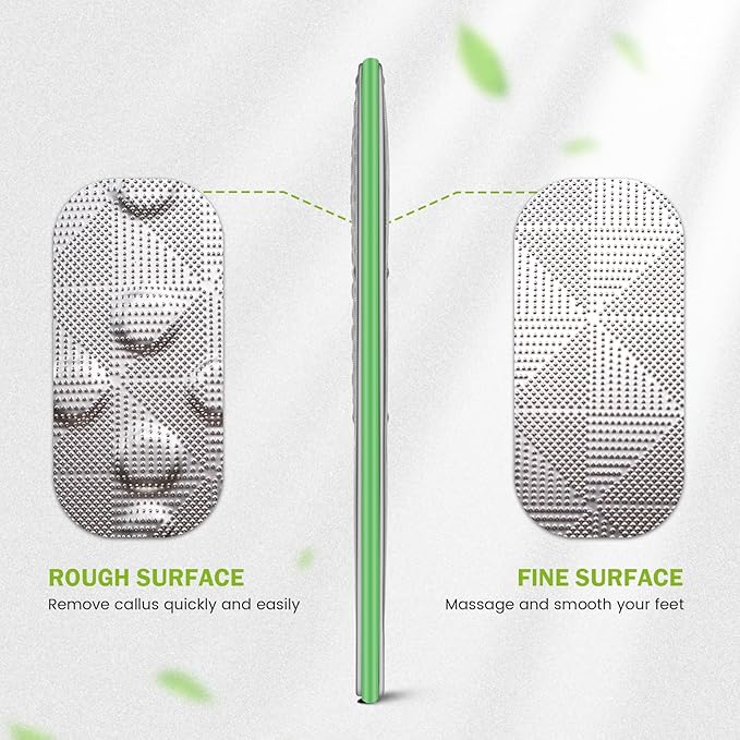 BEZOX Foot Scrubber for Dead Skin(1PCS) - Double Sided Feet File Callus Remover, Heavy Duty Stainless Steel Heel Scraper, Cracked Heel Repair - Green
