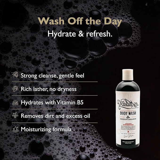 Hydrating Bodywash for Men – 16oz (1-pack, Obsidian Cardamom)