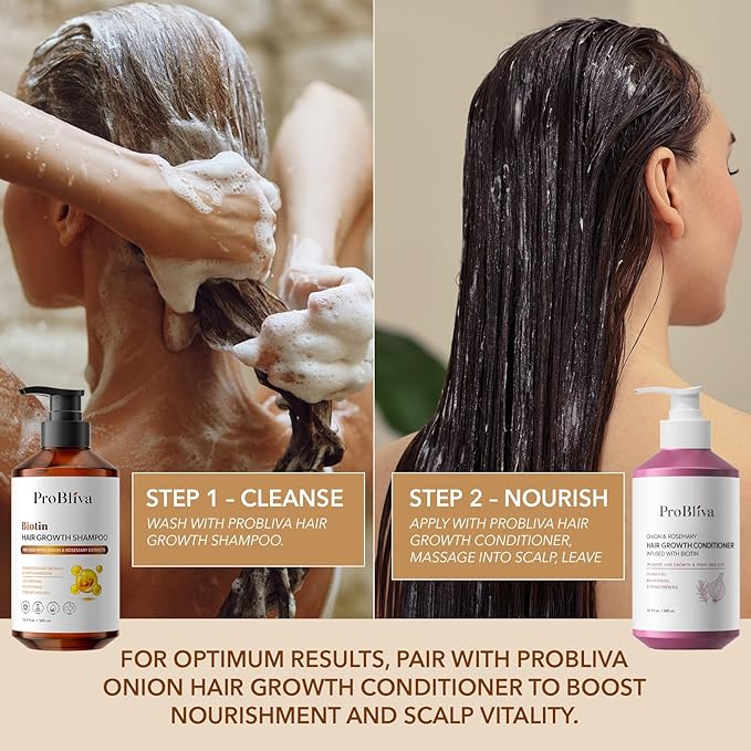Biotin Hair Growth Shampoo for Thinning Hair in Adults 30+ – Strengthening Formula with Biotin & Rosemary – Reduces Shedding, Supports Fuller, Stronger Hair – Sulfate-Free, 16.9 fl oz