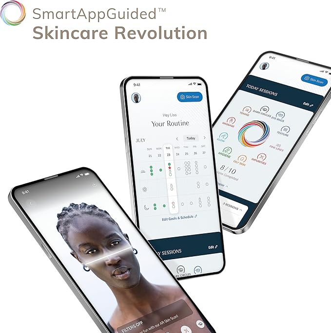 GESKE SmartAppGuided Sonic Thermo Facial Brush | 6 in 1 | Skin Cleansing | Cleansing Brush with Thermal Function | Electric Facial Massager