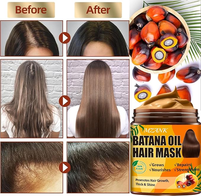 Batana Oil for Hair Growth & Keratin Hair Treatment Serum,Batana Hair Mask for Damaged Hair and Growth,40 Capsules Leave-in Hair Oil Anti Frizz Hair Conditioner Serum