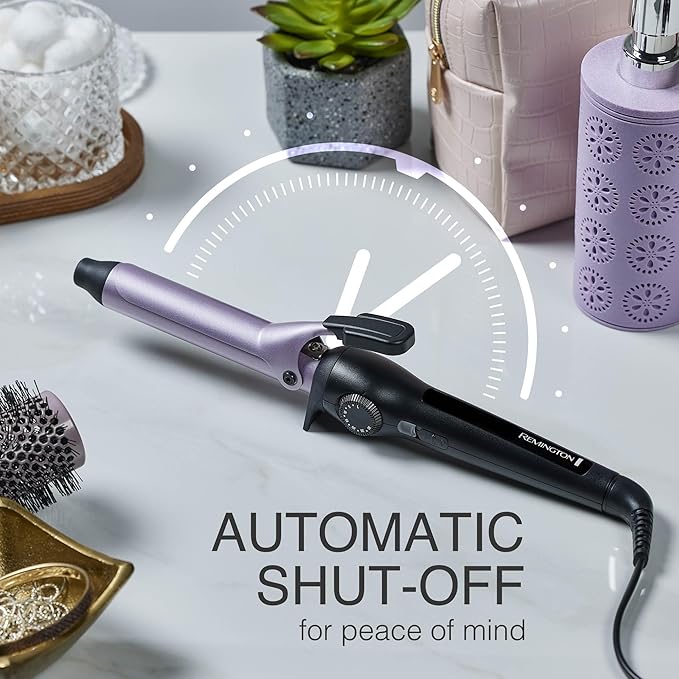 Remington Anti-Static 1-Inch Clipped Curling Iron with Titanium Protection, Fast Heat-Up, Ceramic Barrel for Soft Classic Curls & Defined Waves, Auto Shut-Off