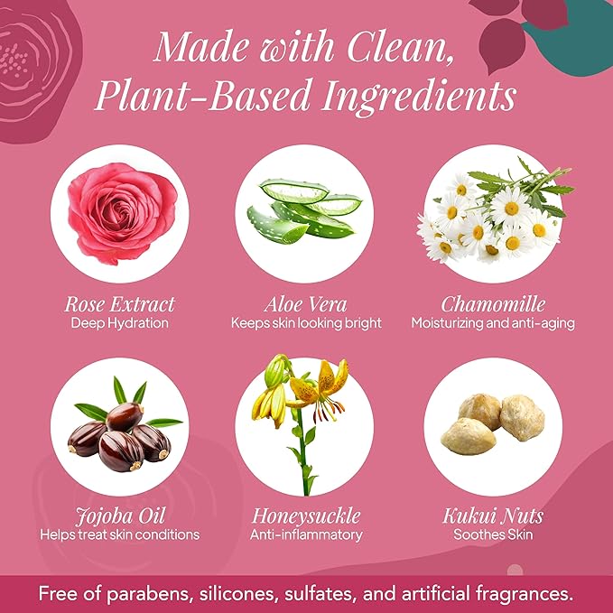 Saavy Naturals Body Cream Bulgarian Rose Plant-Based Ingredients| Made In USA | Absorbent Shea Butter Vegan Formula, Thick and Creamy Body Moisturizer, Body Lotion for Dry Skin- 8.5 Fl Oz, 2 Pack