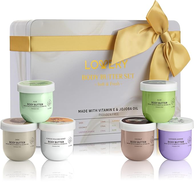 Christmas Gifts for Women - Whipped Body Butter Scented Body Lotion Set 36oz - Skincare Gift Set Self Care Gifts for Women, Shea Butter Lotion Moisturizing Cream, Mom, Grandma Gift Box