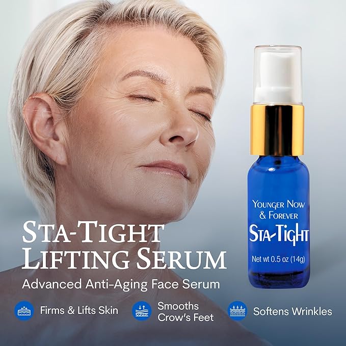 Biologic Sta-Tight Anti Aging Serum – Smoothing Face Serum for Women for Wrinkles and Fine Lines Around Eyes, Mouth & Forehead - Lifting & Firming Formula – 0.5 Fl Oz - Pack of 2