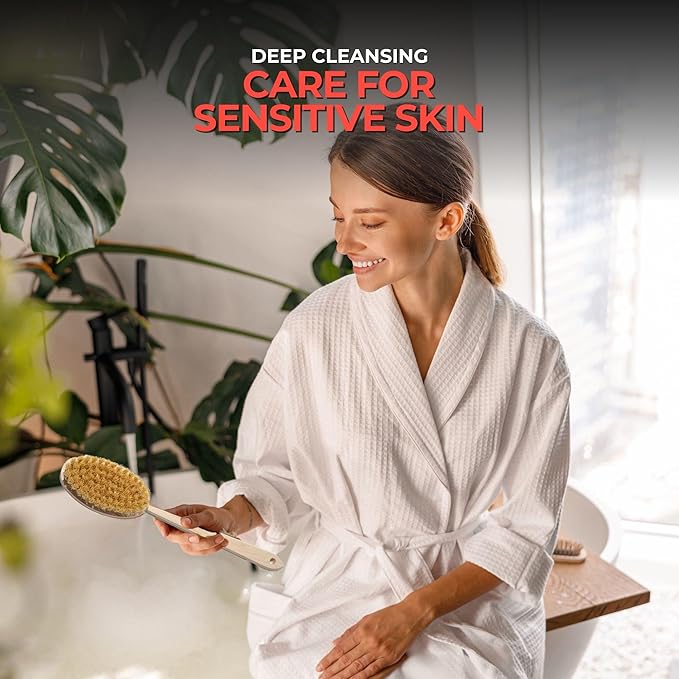 Yerba Prima Tampico Skin Brush (Pack of 2) - Natural Vegetable Fiber Bristles for Dry Skin Brushing