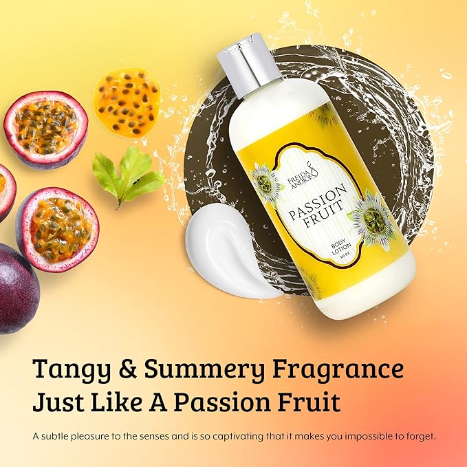 Scented Body Lotion For Women, Deep Moisturizing Hand Cream, Womens Luxury Stocking Stuffers & Fragrance Gifts That Smell Good, 10oz (Passion Fruit)