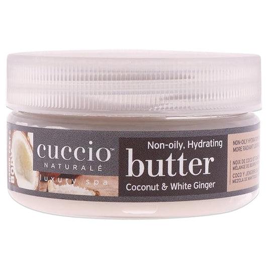 Cuccio Naturale Butter Babies - Ultra-Moisturizing, Renewing Scented Body Cream - Deep Hydration For Dry Skin Repair - Made With All Natural Ingredients - Tower Coconut & White Ginger - 1.5 Oz