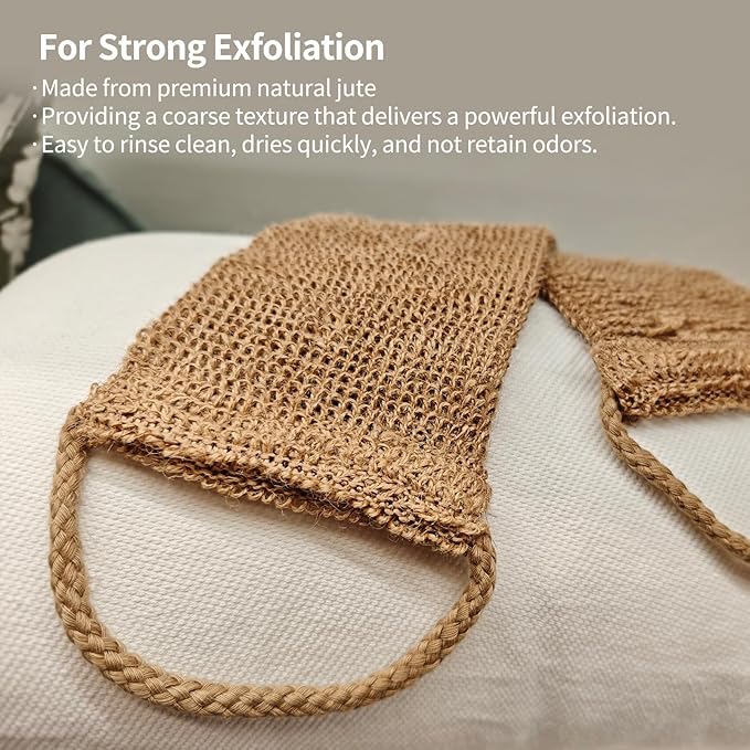 Extra Rough Exfoliating Back Scrubber,Natural Body Exfoliator for Workers Athletes and Men.Hygienic Loofah for Long Durable Daily Deep Cleansing