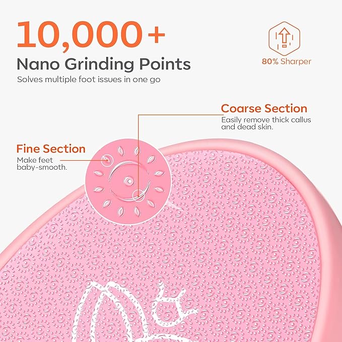 Modelones Glass Foot File, Professional Foot Scrubber and Callus Remover, Heel Scraper for Cracked Heels, Dead Skin Remover, Foot Buffer for Soft Feet, Safe Pedicure Tool with Anti-Slip Handle