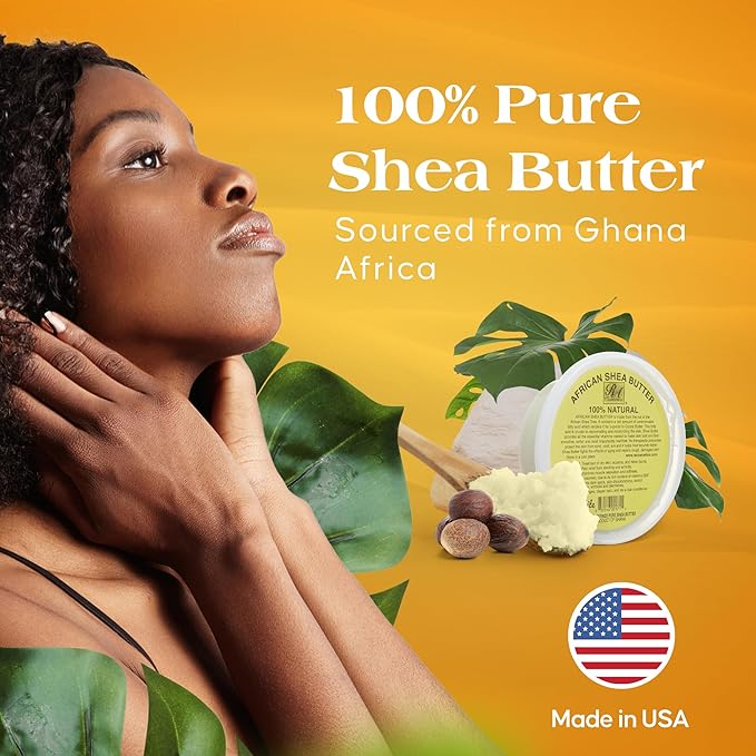 RA COSMETICS 100% Pure Shea Butter, Ivory - 8oz | 100% Pure and Natural Body Butter for Radiant Skin | Ultra-rich Moisturizer for Dry Skin, Stretch Marks, Wrinkles and Blemishes - Sourced from Ghana