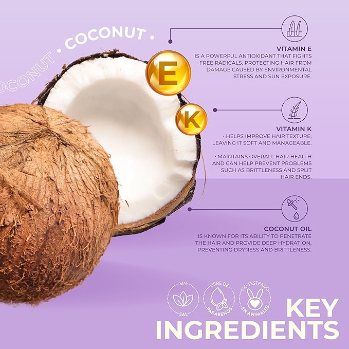 naissant Coconut Oil Hair Treatment | Frizz Control, Heat Protection, UV Protection for Color Treated and Natural Hair | Nourishes, Repairs, and Softens | Increases Shine and Color Vibrancy (4 Fl Oz)