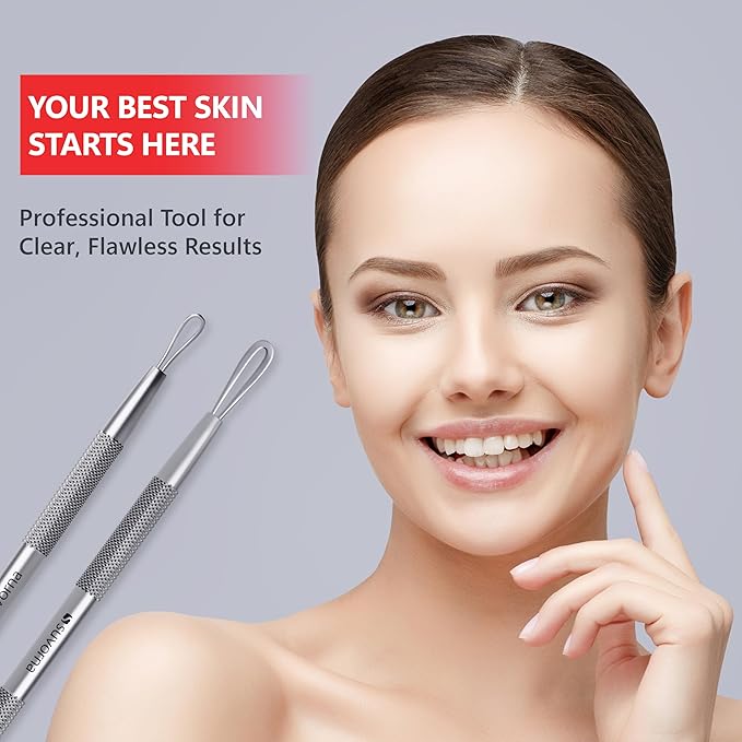 Suvorna White Head Remover for Face, Pimple Extractor, Pimple Popper, Whitehead Remover for Face, Comedone Extractor Tool, Pimple Extractor Tool, Pimple Popper Tool