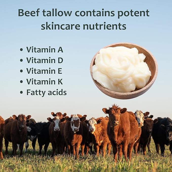 Beef Tallow Balm for Skin Care ‒ With Batana Oil from Honduras ‒ 100% Natural Moisturizer for Sensitive Skin, Face, and Body ‒ Unscented ‒ 1.8 oz.