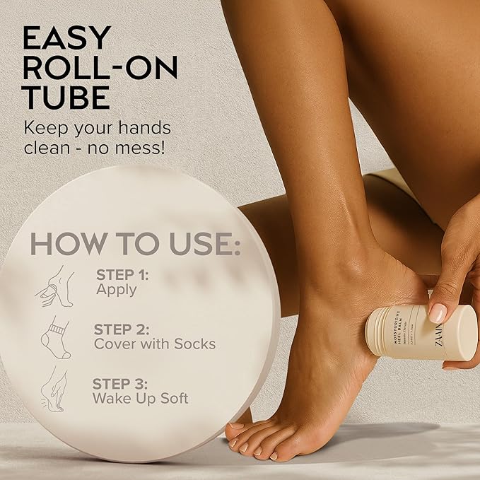 ZAAINA Intensive Heel Balm Stick - Miracle Foot Repair Cream for Calluses and Dry Feet, Moisturizing Foot Balm for Cracked Feet, Elbows, Knees, Heel Softener for Dry Cracked Heels - 2.5 oz Tube