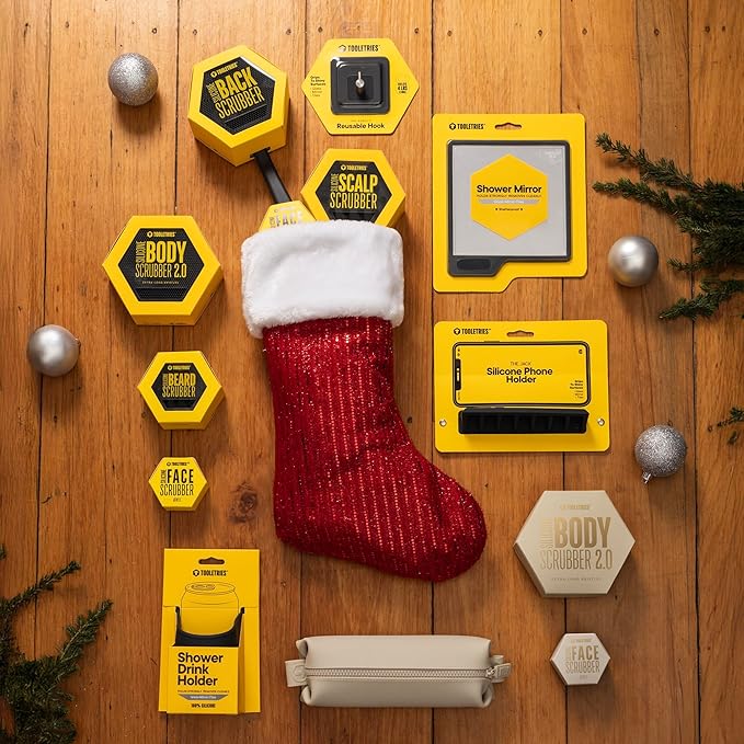 TOOLETRIES Body Scrubber 2.0 – Premium Silicone Scrubber for Cleaning, Exfoliating Your Skin – Extra Long Lather Boosting Bristles with Ergonomic Handle, Long-Lasting & Easy to Clean - Sand