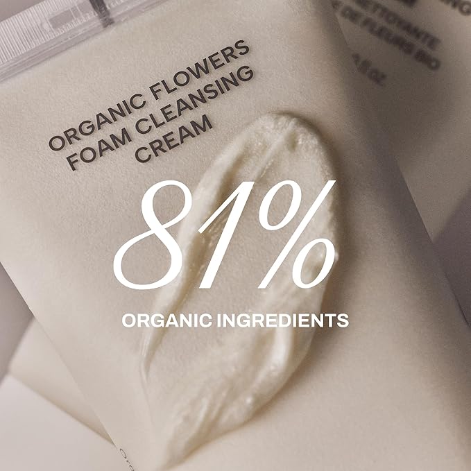 Whamisa Organic Flowers Foam Cleansing Cream, Foaming Face Wash, Postbiotic-Rich Formula for Gentle Wash, Rich Bubble Pore Care, Fermented Complex, 3 Day Aging, Hydrating (150ml)