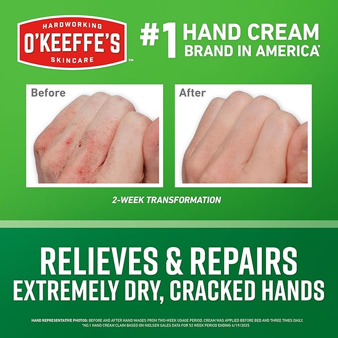 O'Keeffe's Working Hands Hand Cream for Extreme Dryness - 7 oz Tube (1 Pack) - Repairing Skincare for Cracked, Dry Hands