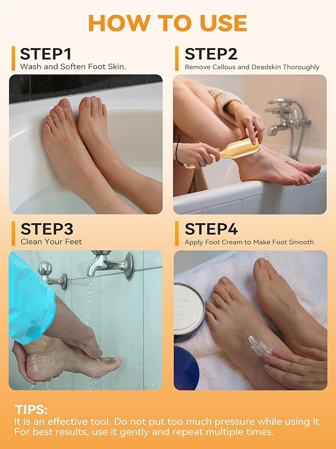 Nano Glass Foot File Foot Callus Remover Scrubber in Shower, Pedicure Tools Feet Scrubber Dead Hard Skin, Anti-Slip Handle Rope & Storage Bag Foot Files for Wet and Dry Feet Care Gift 2Pack