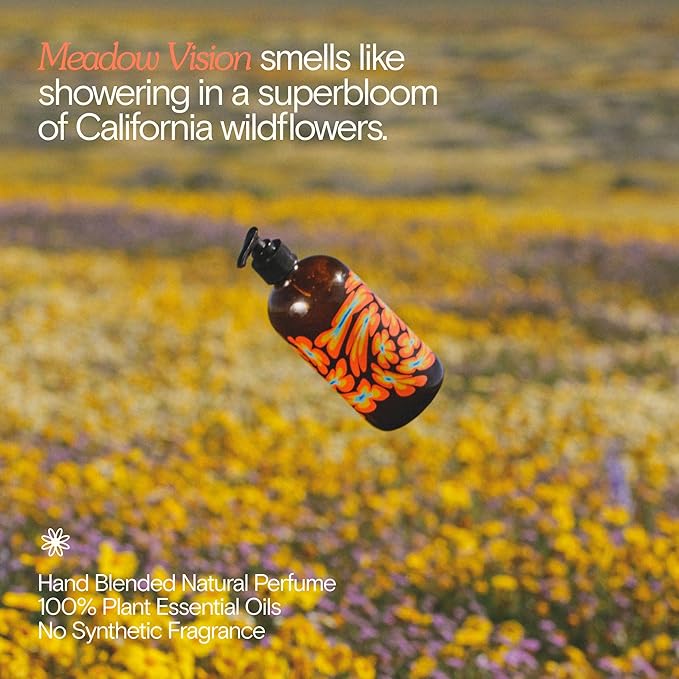 Bathing Culture, Organic Mind + Body Wash, Natural, Biodegradable, Sustainable, Vegan Personal Care, Organic Body Wash for Women and Men, Glass Bottle, 16 fl oz, Meadow Vision, Holiday Gift Idea