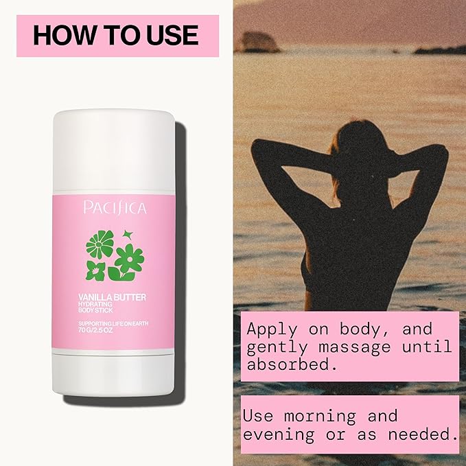 Pacifica Vanilla Butter Moisturizing Balm Stick – Solid Body Lotion for Instant Dry Skin Relief Moisture Balm, Shea Butter & Vanilla Formula Vegan & Cruelty-Free Clean Skincare 2.5 oz