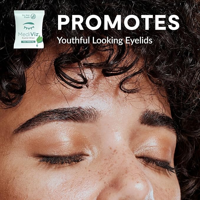 Eyelid Cleanser Wipes - 90 Single-Use Towelettes - Eyelash and Eyelid Wipes for Soothing Dry Eye Irritation, Demodex Removal and More