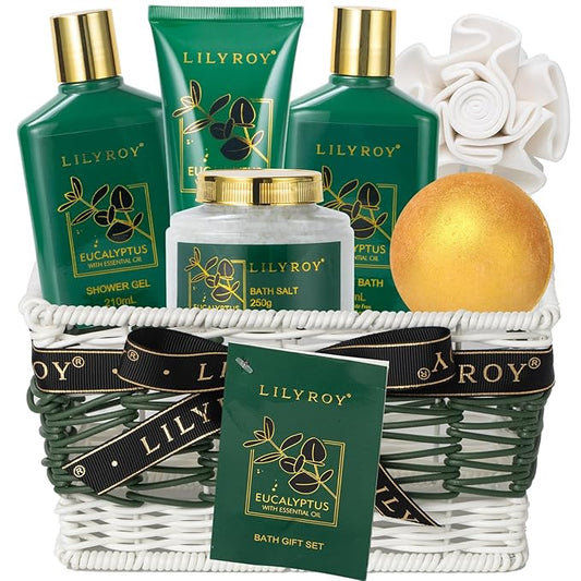 Christmas Gifts for Women - 7 Pcs Pampering Bath and Body Gift Basket Set for Women, Gift with Shower Gel | Valentine's, Birthday, Mothers Day Gifts for Mom, Perfect Gift Set for Mom All Occasion