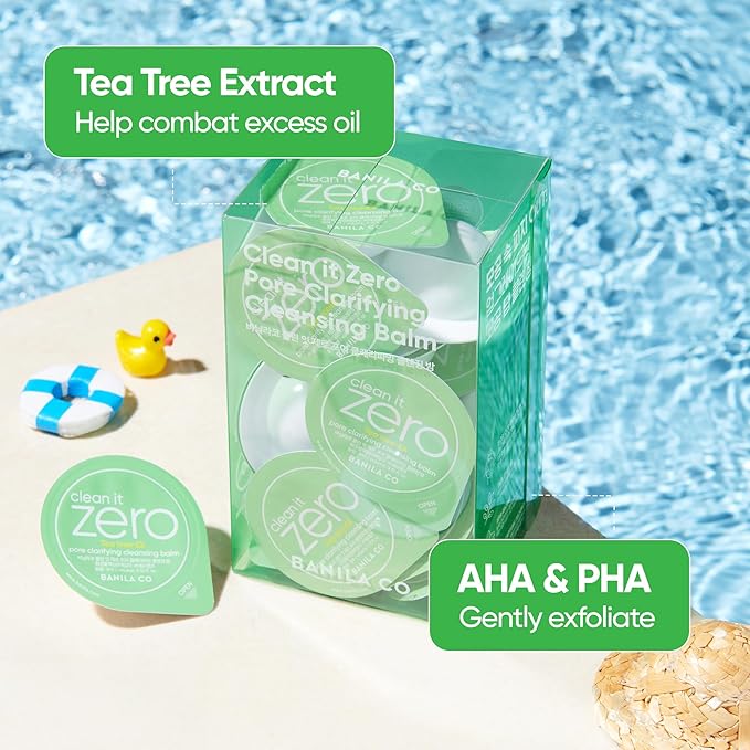 BANILA CO Clean It Zero Pore Clarifying Cleansing Balm Travel Kit | Travel-Friendly Cleanser for Oily & Acne-Prone Skin | 16 Pods of Vegan, Hypoallergenic Balm with AHA-PHA & Tea Tree (3ml x 16 Pods)