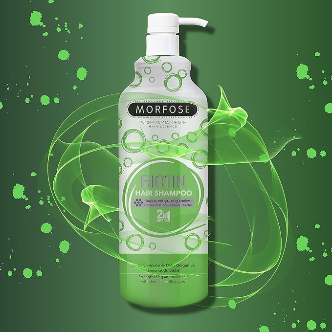 Morfose 2 in 1 Biotin Green Hair Shampoo 1000 ml