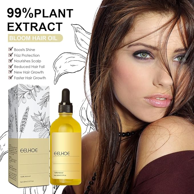 180 ML EELHOE Hair Growth Oil, Natural Rosemary Hair Growth Oil for Dry Damaged Hair and Growth Thin Hair. (3Pcs)