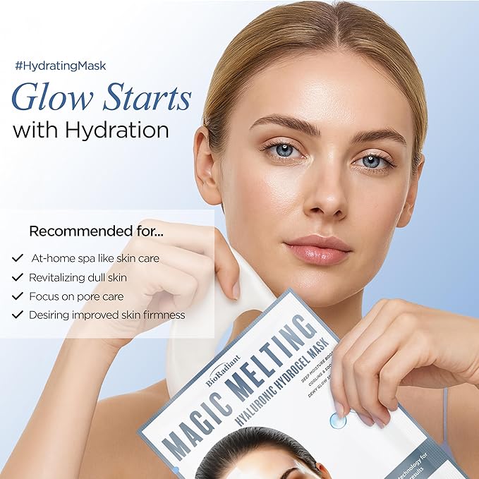 Hyaluronic Acid Hydrogel Face Mask – Deep Hydration, Pore Refining & Anti-Aging Wrinkle Care – Dermatologist Tested Korean Skin Care – Vegan, Cruelty-Free, Clean Beauty – Pack of 6