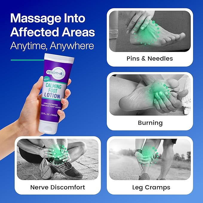 EPSOM-IT Starter Pack: Magnesium Cream for Feet, Ankles, Legs, Back & Neck - Soothing Nerve, Muscle & Calming Foot Rubs for Stiffness & Comfort - Epsom Salt Magnesium Sulfate - 3.5oz, 3-Pack