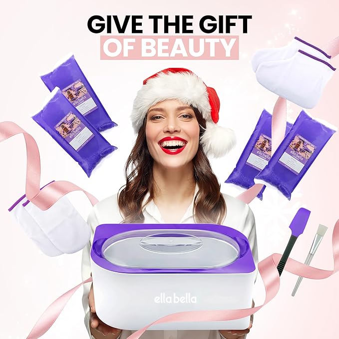 ELLA BELLA® Paraffin Wax Machine for Hand & Feet • Parafin Wax Warmer • Everything in One Kit – Paraffin Wax Refills, Mitts & Booties • Soothing Relief with Parrafin Hot Wax • Home Paraffin Wax Bath
