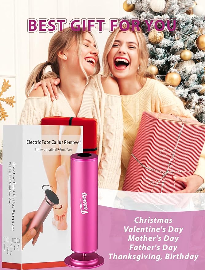 Electric Foot File Tool - Callus Remover for Feet, Professional Pedicure Machine with 60pcs Sandpaper Discs, Adjustable Speed Foot Files for Deadskin, Dry and Cracked Feet