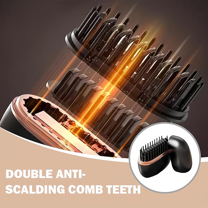 Mini Hair Straightener, New 2-in-1 Cordless Hair Straightener Comb 3-Speed Temperature Control Rechargeable Fast Heating Hot Comb Anti-Scald Shell, Lightweight & Portable Travel for Women (Black 2Pcs)