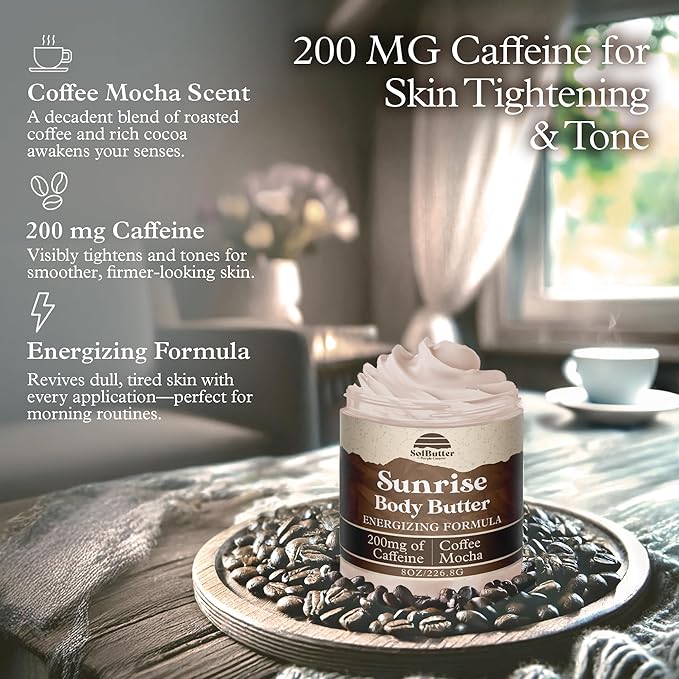 PURPLE CANYON Sunrise Whipped Body Butter 8oz | Coffee Mocha Lotion Infused with Aloe Vera | Skin Cream