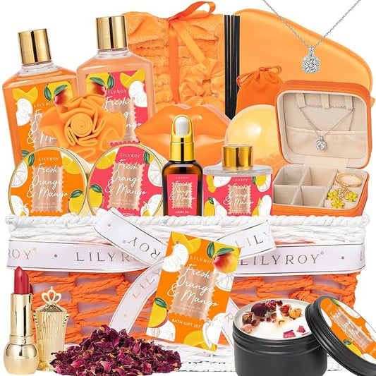 Christmas Gifts for Women Gift - 23-Piece Bath and Body Gift Basket Set for Women, Spa Gift Baskets, Bath Gift Set | Mothers Day Gifts for Mom, Valentine's, Birthday Gift, Holiday Gift Idea for Her