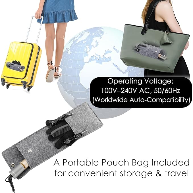 NITION Ceramic Tourmaline Hair Straighteners LCD Flat Iron MCH 10s Fast Heating Up. 1" Smooth 3D Floating Plate Healthy Straightening Tools. Travel Pouch Bag. Dual Voltage. Elegant Gift Box