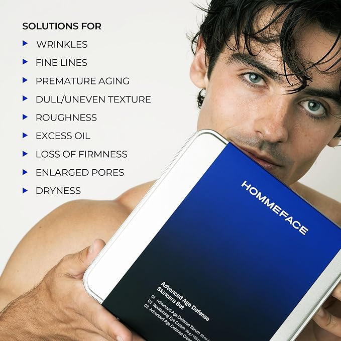 HommeFace Men’s Revitalizing Eye Cream - Anti-Wrinkle Korean Skincare Technology with Volufiline, Ceramide, Hyaluronic Acid, Peptides & Collagen, 1.05 oz