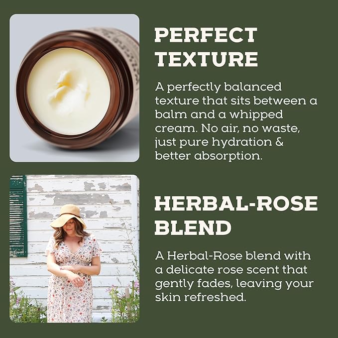 Beef Tallow for Skin - Tallow And Herbal Balm For Face - Gift Ready Box - Tallow Face Moisturizer - Tallow Balm - Grass Fed Tallow Face Cream Lotion (5.0 Oz, Herbal-Rose)