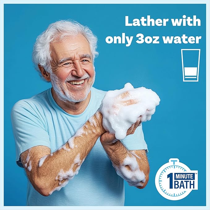 Scrubzz Disposable No Rinse Bathing Wipes - All-in-1 Single Use Shower Wipes, Simply Dampen, Lather, and Dry Without Shampoo or Rinsing (Lavender, 3-Pack)